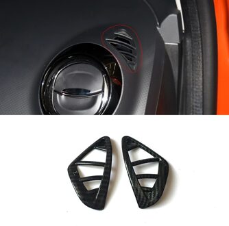 Voor Renault Captur Lhd Abs Carbon Fibre Innerlijke Armsteun Portierruit Lift Schakelaar Knop Panel Accessoires 4Pcs voorkant Air Outlet