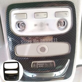 Voor Renault Captur Lhd Abs Carbon Fibre Innerlijke Armsteun Portierruit Lift Schakelaar Knop Panel Accessoires 4Pcs voorkant reading licht