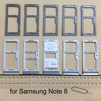 Voor Samsung Galaxy Note 8 N950 N950F N950FD N950U N950W Originele Telefoon Behuizing Sim-kaart Adapter Micro Sd-kaart lade Houder blauw 1 sim