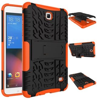 Voor Samsung Galaxy Tab 4 7.0 T230 T231 T235 SM-T230 7 "Tablet Case Cover Silicone Tpu + Pc Kickstand dual Armor Back Cover Cases oranje