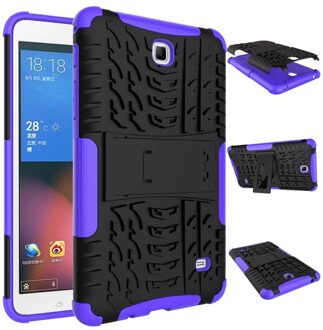 Voor Samsung Galaxy Tab 4 7.0 T230 T231 T235 SM-T230 7 "Tablet Case Cover Silicone Tpu + Pc Kickstand dual Armor Back Cover Cases paars