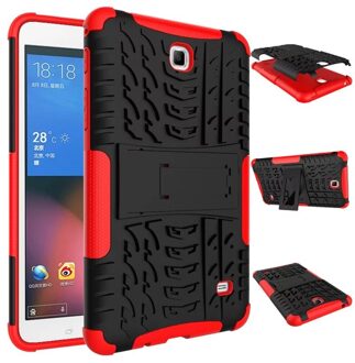 Voor Samsung Galaxy Tab 4 7.0 T230 T231 T235 SM-T230 7 "Tablet Case Cover Silicone Tpu + Pc Kickstand dual Armor Back Cover Cases rood