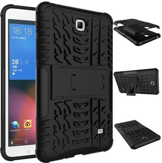 Voor Samsung Galaxy Tab 4 7.0 T230 T231 T235 SM-T230 7 "Tablet Case Cover Silicone Tpu + Pc Kickstand dual Armor Back Cover Cases zwart