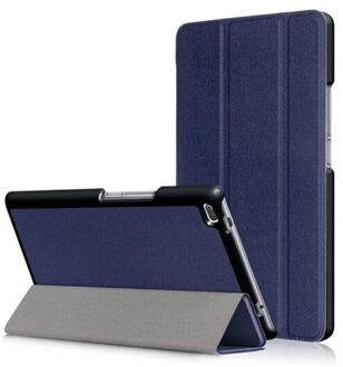Voor Samsung Galaxy Tab Een 10.1 T510 T515 SM-T510 SM-T515 Tablet Case Custer Fold Stand Beugel Flip Leather Cover KST DeepBlue