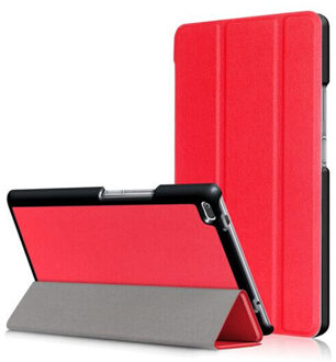 Voor Samsung Galaxy Tab Een 10.1 T510 T515 SM-T510 SM-T515 Tablet Case Custer Fold Stand Beugel Flip Leather Cover KST rood