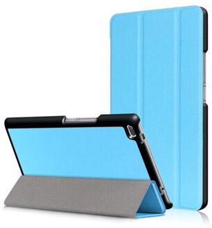 Voor Samsung Galaxy Tab Een 10.1 T510 T515 SM-T510 SM-T515 Tablet Case Custer Fold Stand Beugel Flip Leather Cover KST SkyBlue