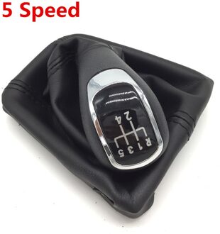 Voor Skoda Octavia Ii (09-12) Superb Ii (08-12) yeti (09-12) 5/6 Speed Versnellingspook Pookknop Lederen Boot Cover Case Auto-Styling 5 Speed