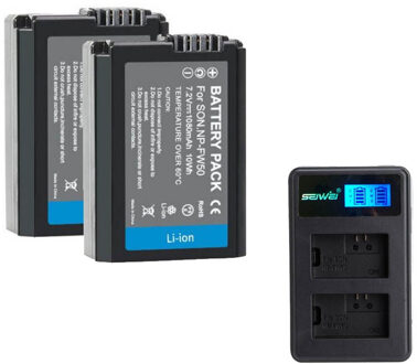 Voor Sony NP-FW50 LCD USB Charger + 1130 mAh NP FW50 Camera Batterij voor Alpha a6500 a6300 a6000 a5000 a3000 NEX-3 a7R DSC-RX10 Set 2plus 1