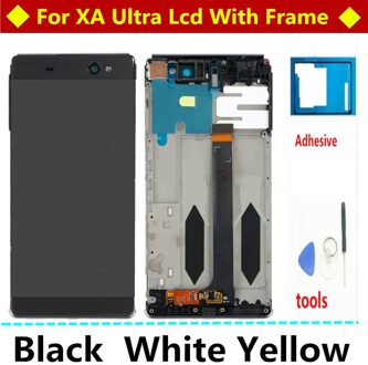 Voor Sony Xperia Xa C6 Ultra Lcd F3211 F3212 F3215 F3216 F3213 Lcd Touch Screen Digitizer Frame Vervanging Xa ultra Lcd wit met kader