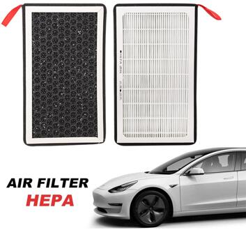 Voor Tesla Model 3 Luchtfilter Hepa 2 Pack Met Actieve Kool Airconditioner Vervanging Cabin Air-Filters