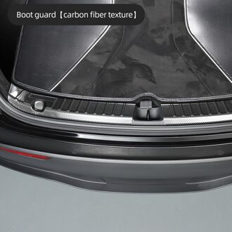 Voor Tesla Model Y Kofferbak Bumper Protector Rvs Trunk Inner Guard Trim Carbon Fiber