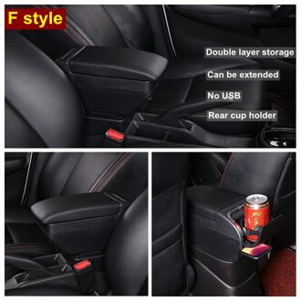 Voor Toyota Aygo Bj Armsteun Doos Verhoog Dubbele Laag Centrale Winkel Inhoud Bekerhouder Asbak Accessoires Usb Opladen F alle zwart nee USB