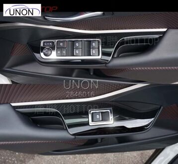 Voor Toyota C-Hr Binnendeur Handvat Houder Venster Lift Schakelaar Cover Trim Abs Chrome 2 Stks/set For rechtsaf hand- drive