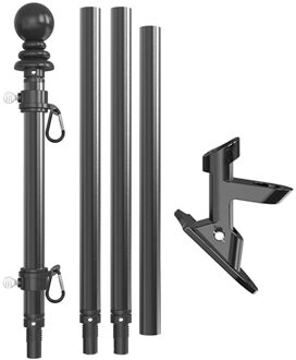 Voor Tuin Multifunctionele Duurzame Aluminium Stabiele Vlag Pole Kit Draaibaar Outdoor Yard Installeren Met Beugel Patio 5ft / Zilver