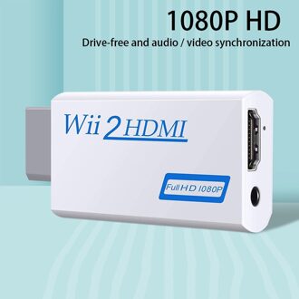 Voor Wii Naar Hdmi Converter, 1080P Hd Output Aansluiting Adapter, 3.5Mm Jack O Uitgang Converter wit