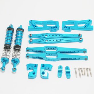 Voor Wltoys 12428 12423 12428-A/B/C Rc Auto Onderdelen Upgrade Metalen Achteras Belangrijkste Beam Kwetsbaarheid kit Blauw