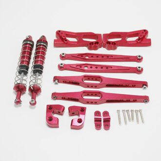 Voor Wltoys 12428 12423 12428-A/B/C Rc Auto Onderdelen Upgrade Metalen Achteras Belangrijkste Beam Kwetsbaarheid kit Rood