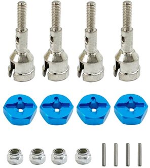 Voor Wltoys A959 A959-B A969 K929 1/18 Rc Auto Upgrade Accessoires Metalen Wiel As 12Mm Combiner Wiel Hub Hex adapter blauw