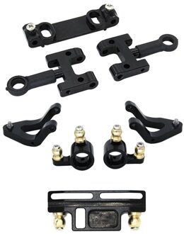 Voor Wpl D12 1/10 Rc Truck Auto Upgrade Onderdelen Metalen Bovenste Lagere Swing Arm Steering Cup Knuckle Set Accessoires zwart