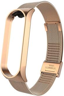 Voor Xiao Mi Mi Band 3 4 Metalen Band Polsband Rvs Gesp Vervanging Strap Smart Horloge Armband Accessorie Violent goud