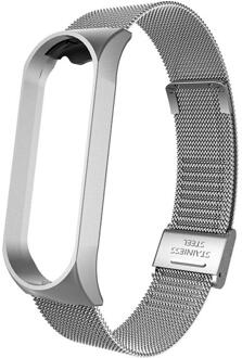 Voor Xiao Mi Mi Band 3 4 Metalen Band Polsband Rvs Gesp Vervanging Strap Smart Horloge Armband Accessorie zilver