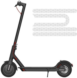 Voor Xiaomi M365 Reflecterende Scooter Sticker Reflecteren Licht Stickers Paster Decals Night Veiligheidswaarschuwing Sticker licht grijs