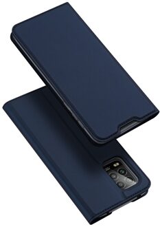 Voor Xiaomi Mi 10 Lite 5G Case Luxe Magnetische Flip Leather Case Voor Xiaomi Mi10 Lite Zoom Met Card stand Holster Telefoon Cover Mi 10 Lite / donker blauw