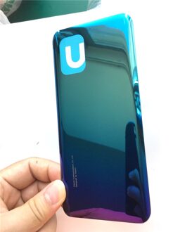 Voor Xiaomi Mi 10 Lite Batterij Cover Deur Terug Glas Mi10 Lite 5G Achter Behuizing Deur Case Batterij Cover vervangende Onderdelen Aurora blauw
