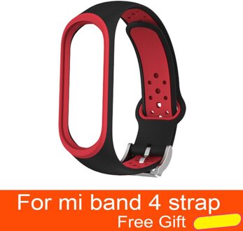Voor Xiaomi Mi Band 4 Metalen Band Voor Mi Band 4 Schroefloze Rvs Armband Polsbandjes Vervangen Accessoires Voor Mi Band 4 zwart rood