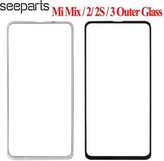 Voor Xiaomi Mi Mix Mix 2 3 Mix 2S Front Outer Glass Panel Glas Vervangende Onderdelen Mi Mix 2 2S Outer Glas Mix 3 Voor Glas mengen 3 wit