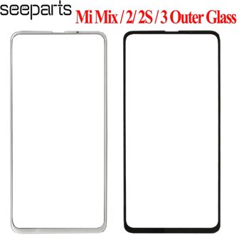 Voor Xiaomi Mi Mix Mix 2 3 Mix 2S Front Outer Glass Panel Glas Vervangende Onderdelen Mi Mix 2 2S Outer Glas Mix 3 Voor Glas mengen zwart
