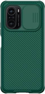 Voor Xiaomi Poco F3 Case Nillkin Camshield Slide Camera Case Ultra-Dunne Pc Frosted Shield Geweven Cover Voor Xiaomi poco F3 Case Camshield groen