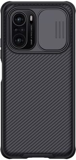 Voor Xiaomi Poco F3 Case Nillkin Camshield Slide Camera Case Ultra-Dunne Pc Frosted Shield Geweven Cover Voor Xiaomi poco F3 Case Camshield zwart