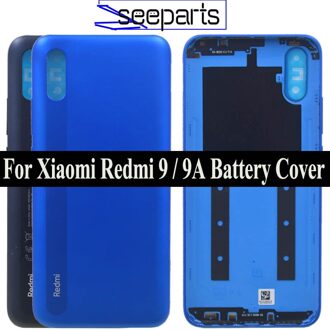 Voor Xiaomi Redmi 9 9a Batterij Cover Cover Panel Achterdeur Behuizing Case Voor Redmi 9 Back Battery Cover deur 9A Batterij Cover Redmi 9 zwart