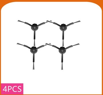 Voor Xiaomi Roborock S50 S51 S6 S7 S5max S65 T4 T6 S60 Mijia Robot Stofzuiger Accessoires Side Brush Afneembare accessoires zwart 4stk