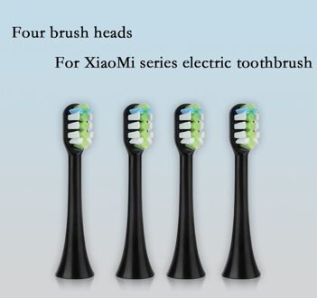 Voor Xiaomi Soocas X3U/X1 / X3 / X5 Elektrische Tandenborstels, soocas X3 X1 X5 Elektrische Tandenborstel Dupont Bristle Verzegelde Verpakt 4hoofd zwart