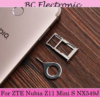 Voor ZTE Nubia Z11 Mini S Minis NX549J NX 549J Nano Sim + Micro Sd-kaart Lade Houder Slot Socket vervangende Onderdelen zwart