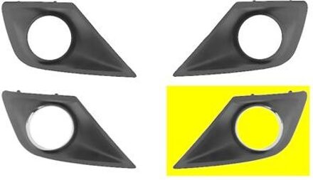 VOORBUMPERGRILL 09+ met MISTLICHTGAT LINKS Chrome