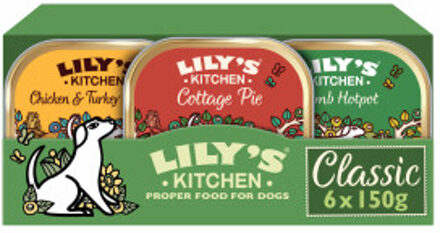 Voordeelpakket 12 x 150 g Lily's Kitchen Classic Dinners hondenvoer nat