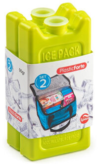 Voordeelset van 2x stuks koelelementen 11 x 5.5 cm groen - Koelelementen