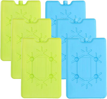 Voordeelset van 6x koelelementen blauw/groen 200 ML en 11 x 16 cm