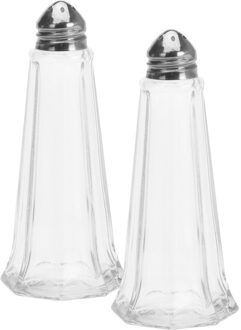 Voordeelset van 8x stuks peper en zout stel vaatjes/strooiers 11 cm