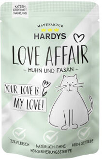 Voordeelverpakking  24x100g kip & Fazant Hardys LOVE AFFAIR natvoer voor katten