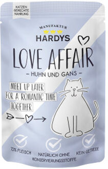 Voordeelverpakking  24x100g Kip & Gans Hardys LOVE AFFAIR natvoer voor katten