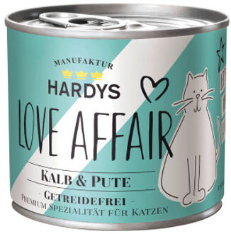 Voordeelverpakking 24x200g kalfsvlees & kalkoen Hardys LOVE AFFAIR natvoer voor katten