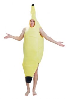 Voordelig carnaval verkleed bananen pak/kostuum - fruit - volwassenen - geel - outfit - One size