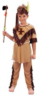 Voordelig indianen verkleedkleding kostuum - voor kinderen - 4 delig - bruin