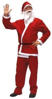 Voordelig kerstmannen verkleedkleding kostuum compleet - rood/wit - heren - maat M/L