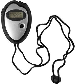 Voordelige digitale sport stopwatch zwart/metallic zilver - Action products