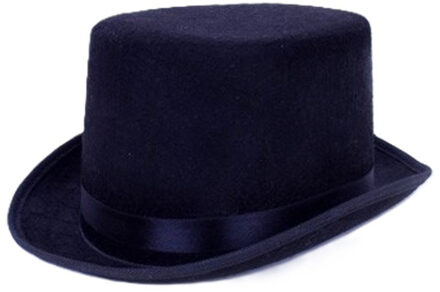 Voordelige hoge zwarte verkleed hoed - carnaval - volwassenen - vilt